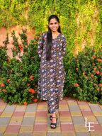 Helana - Black Kantha Cotton Kurta Set
