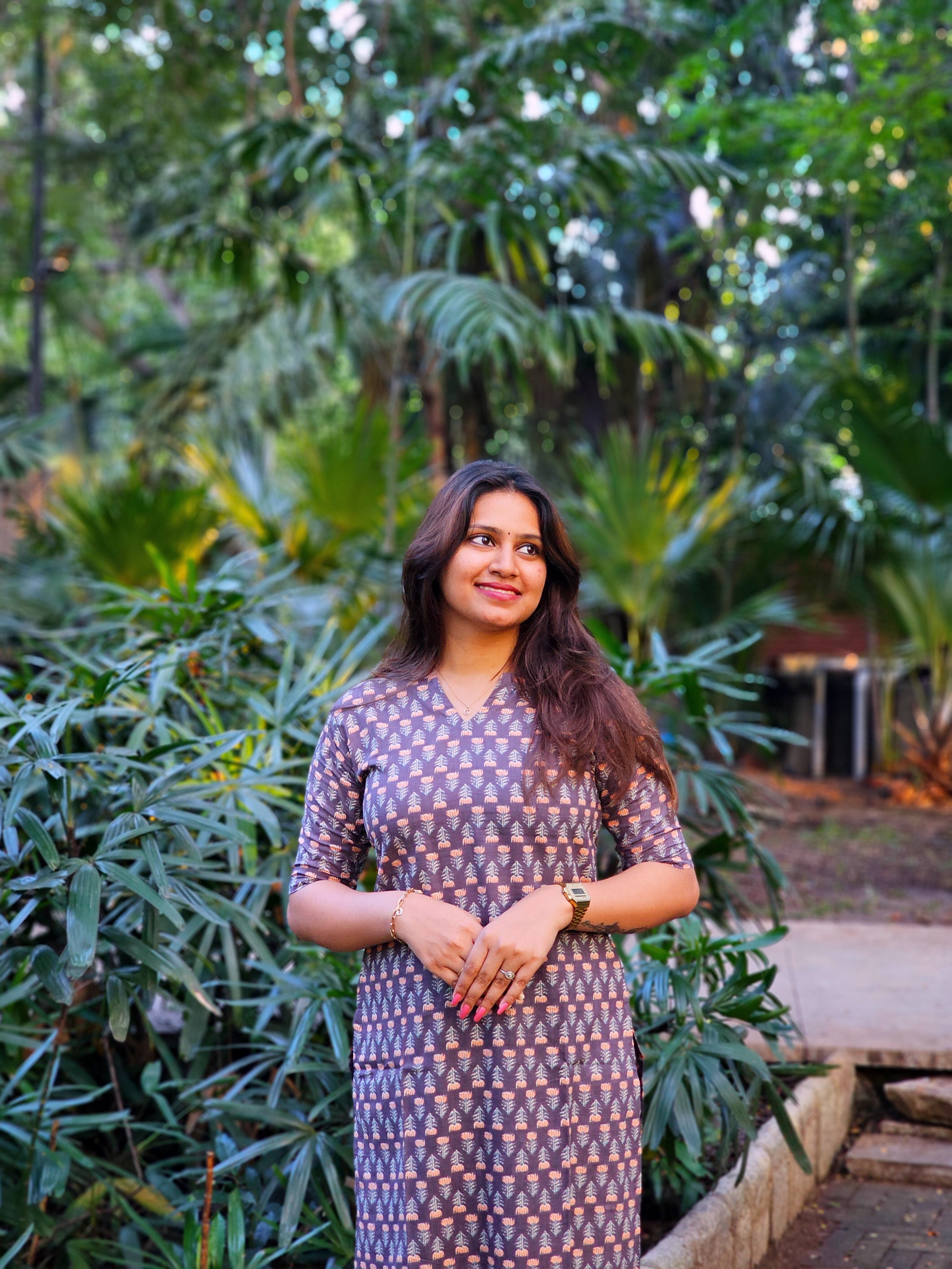 Vedika - Grey Bagru Cotton Kurti