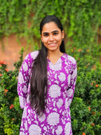 Mila - Purple Floral Cotton Kurta Set