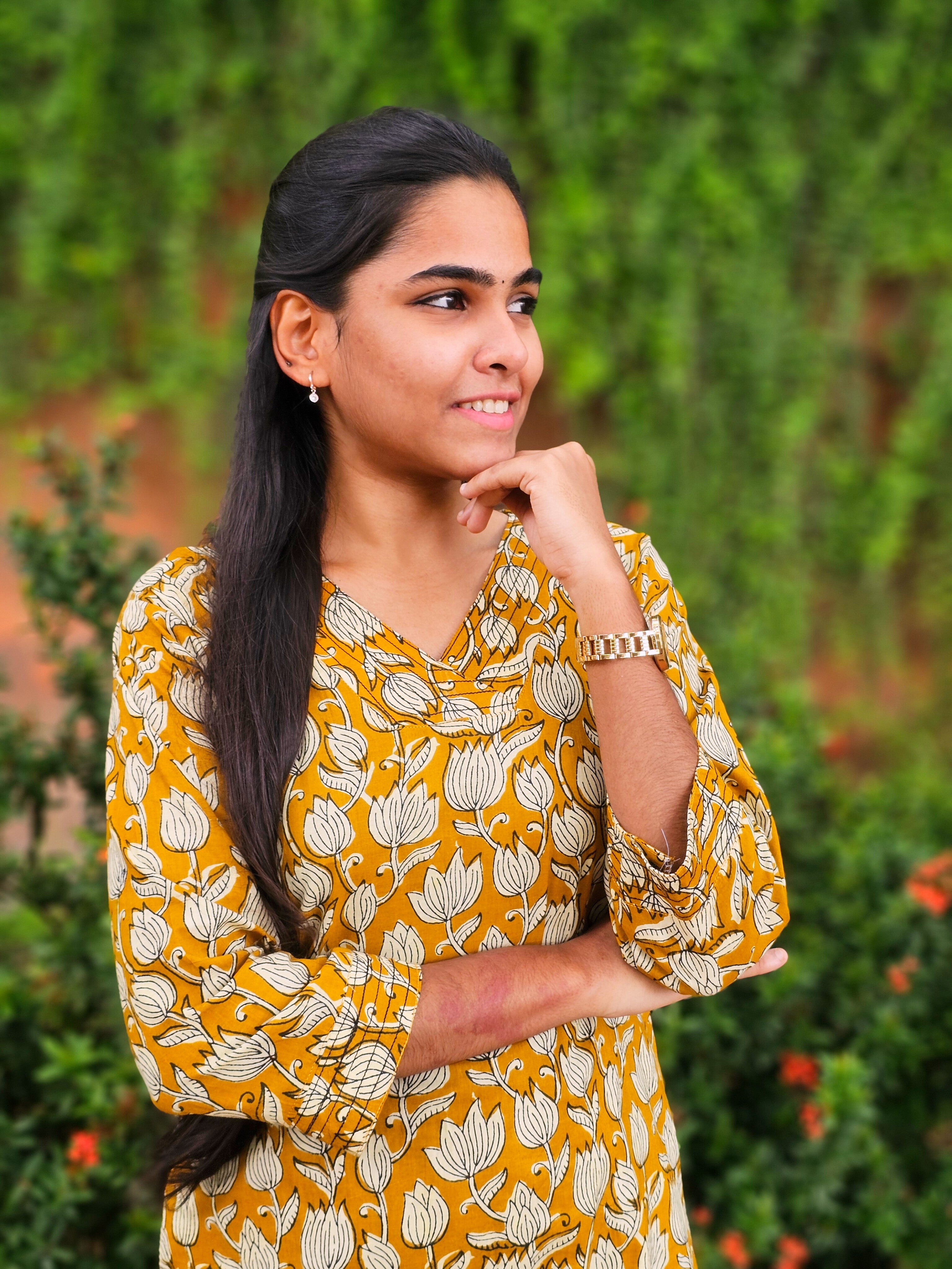 Aurora - Mustard Yellow Cotton Printed Set