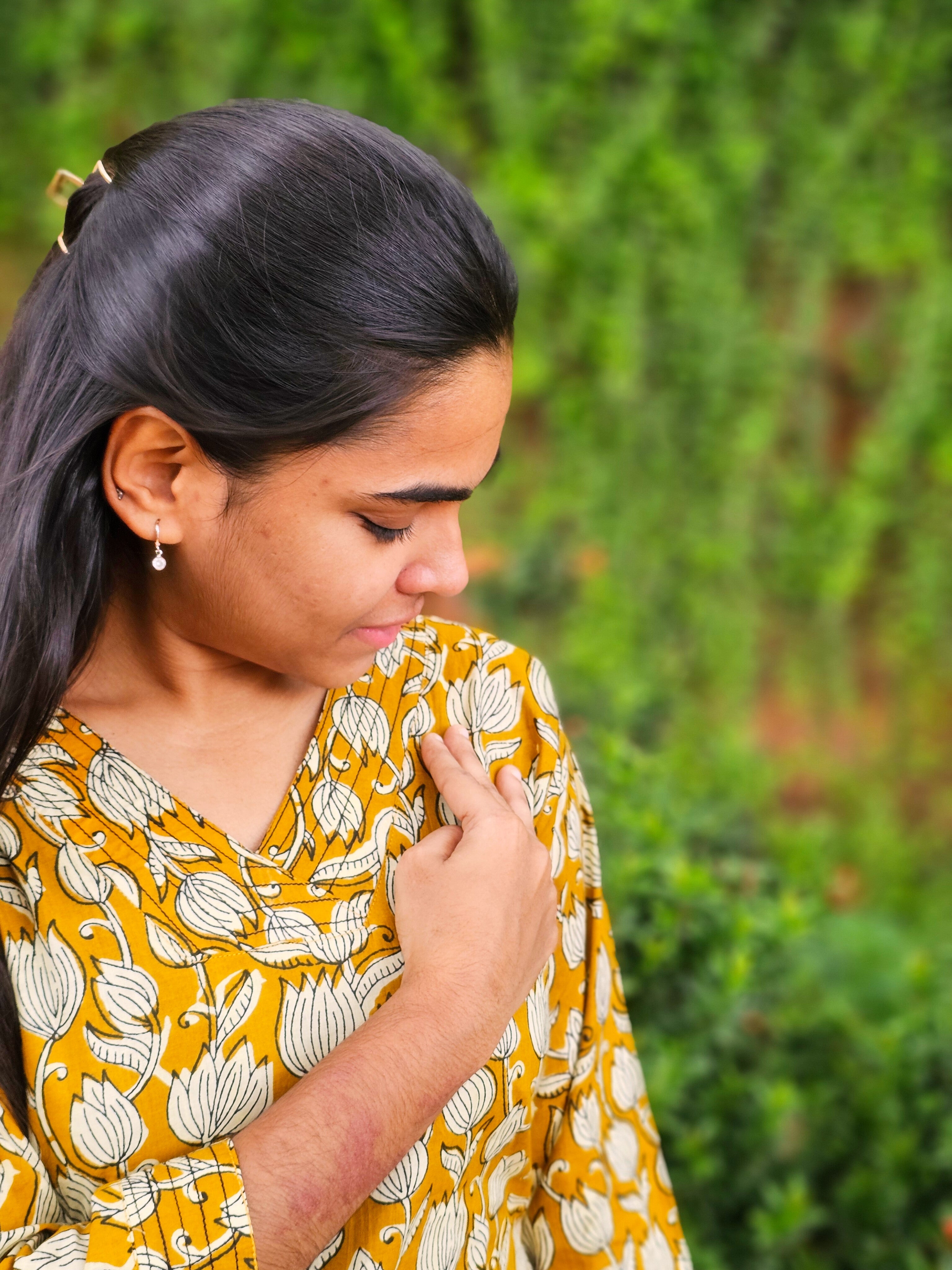 Aurora - Mustard Yellow Cotton Printed Set