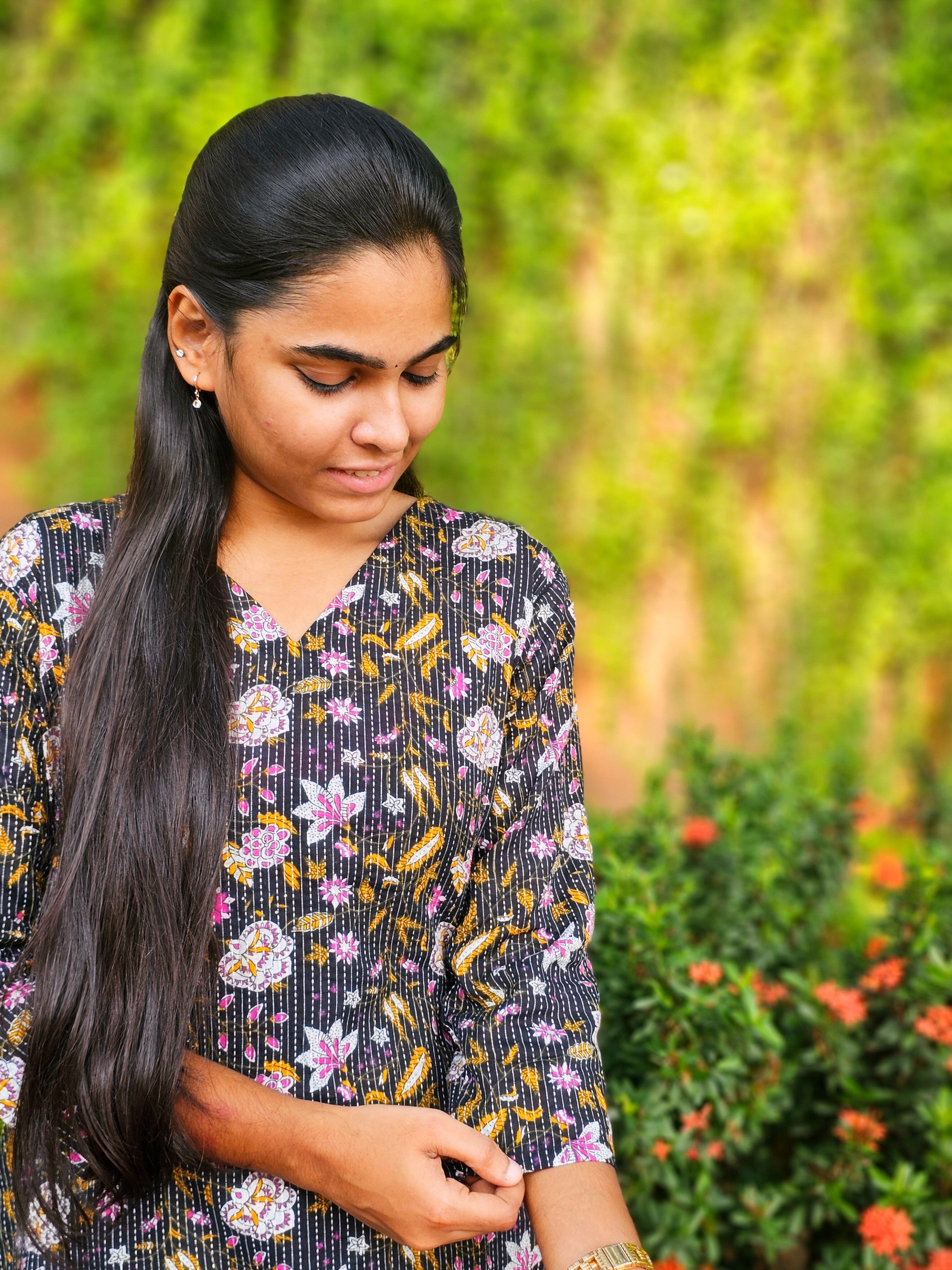 Helana - Black Kantha Cotton Kurta Set